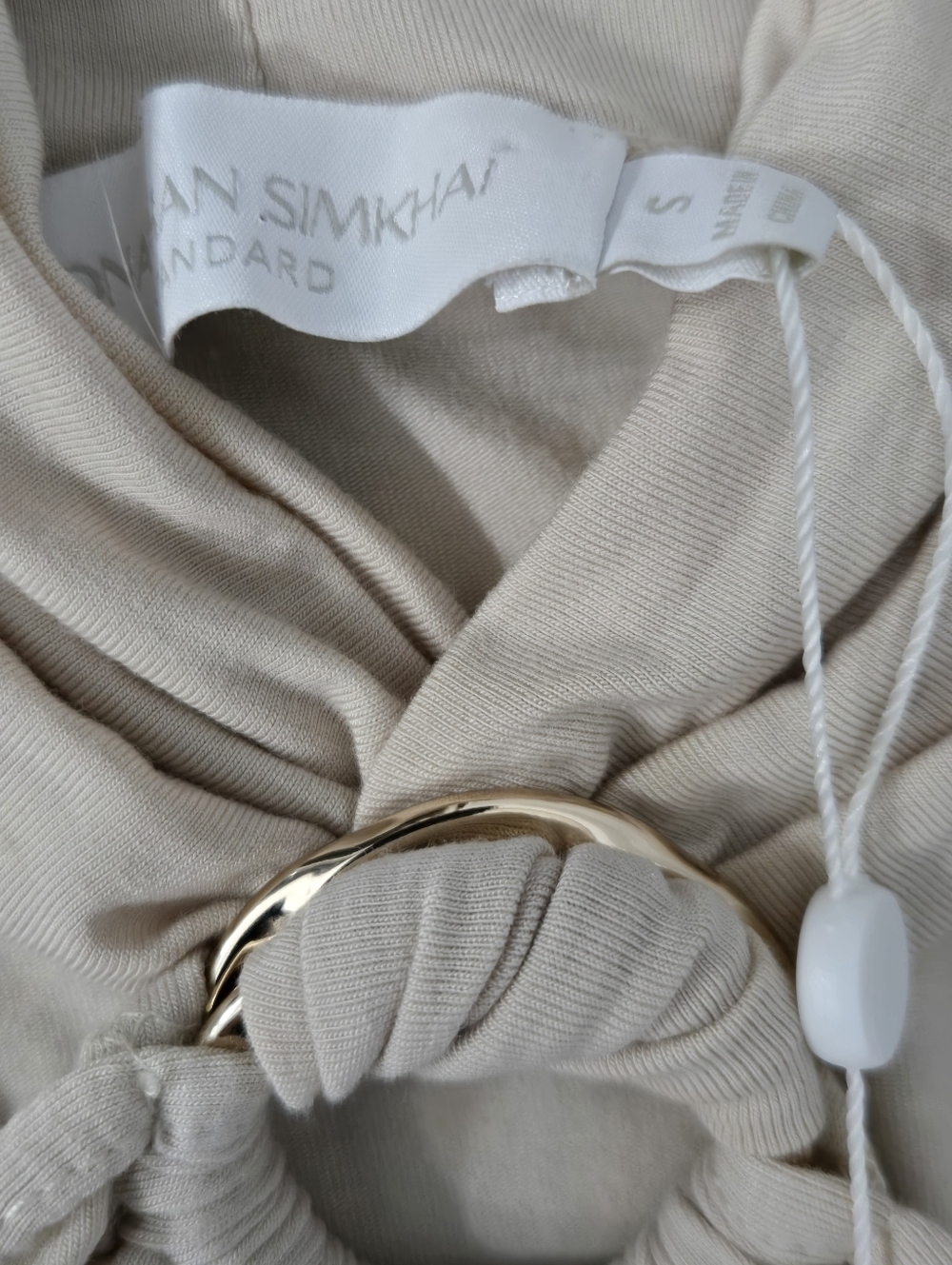 NWOT Jonathan Simkhai Lindsey Mock Neck Ruched Halter Top Shell - Picture 9 of 11